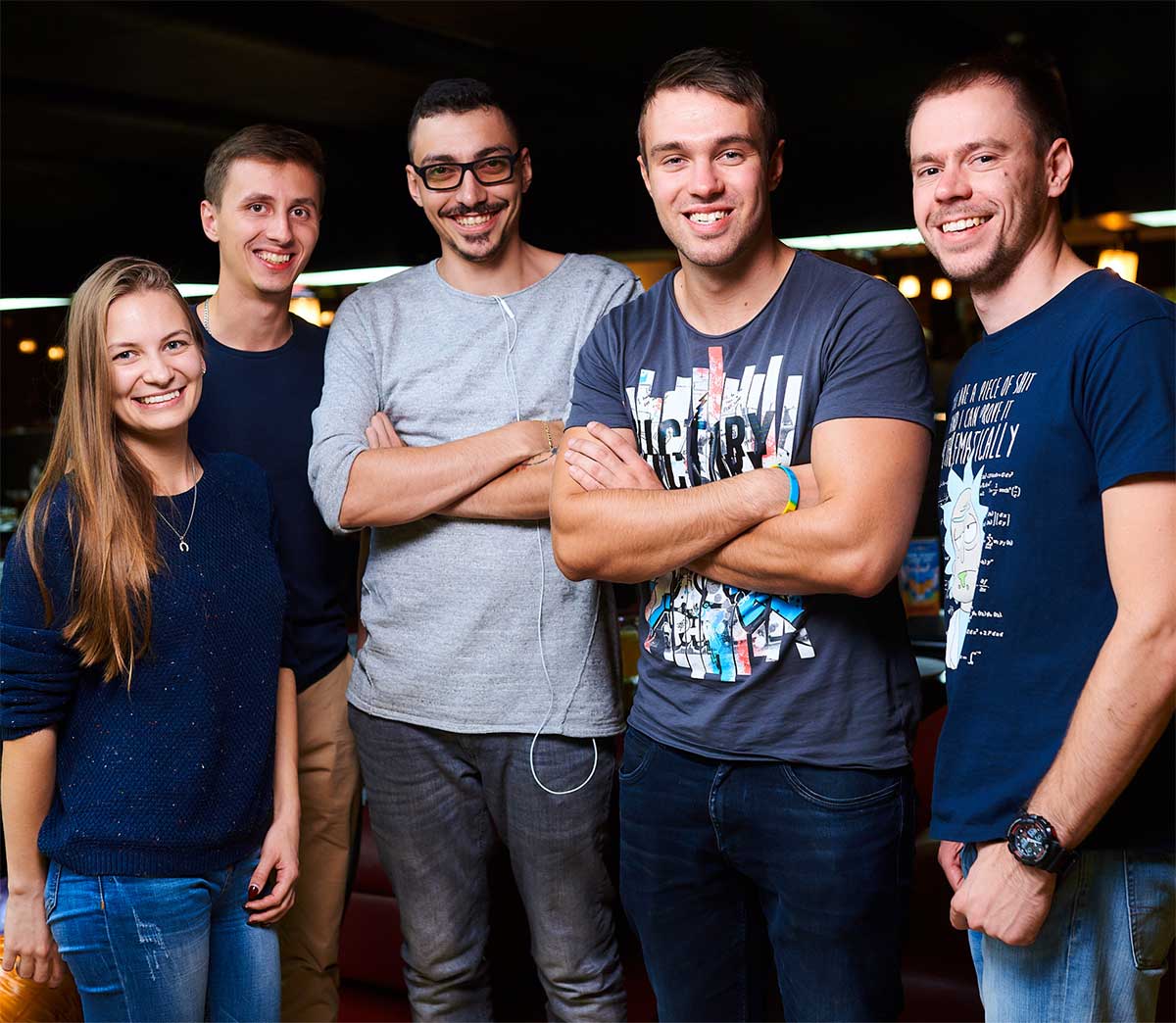 Smiling team of developers